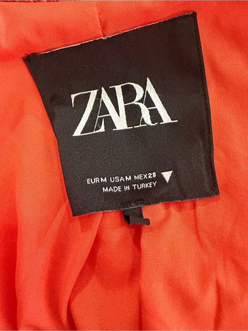 Zara Orange Tweed Cropped Houndstooth Jacket - Picture 9 of 9